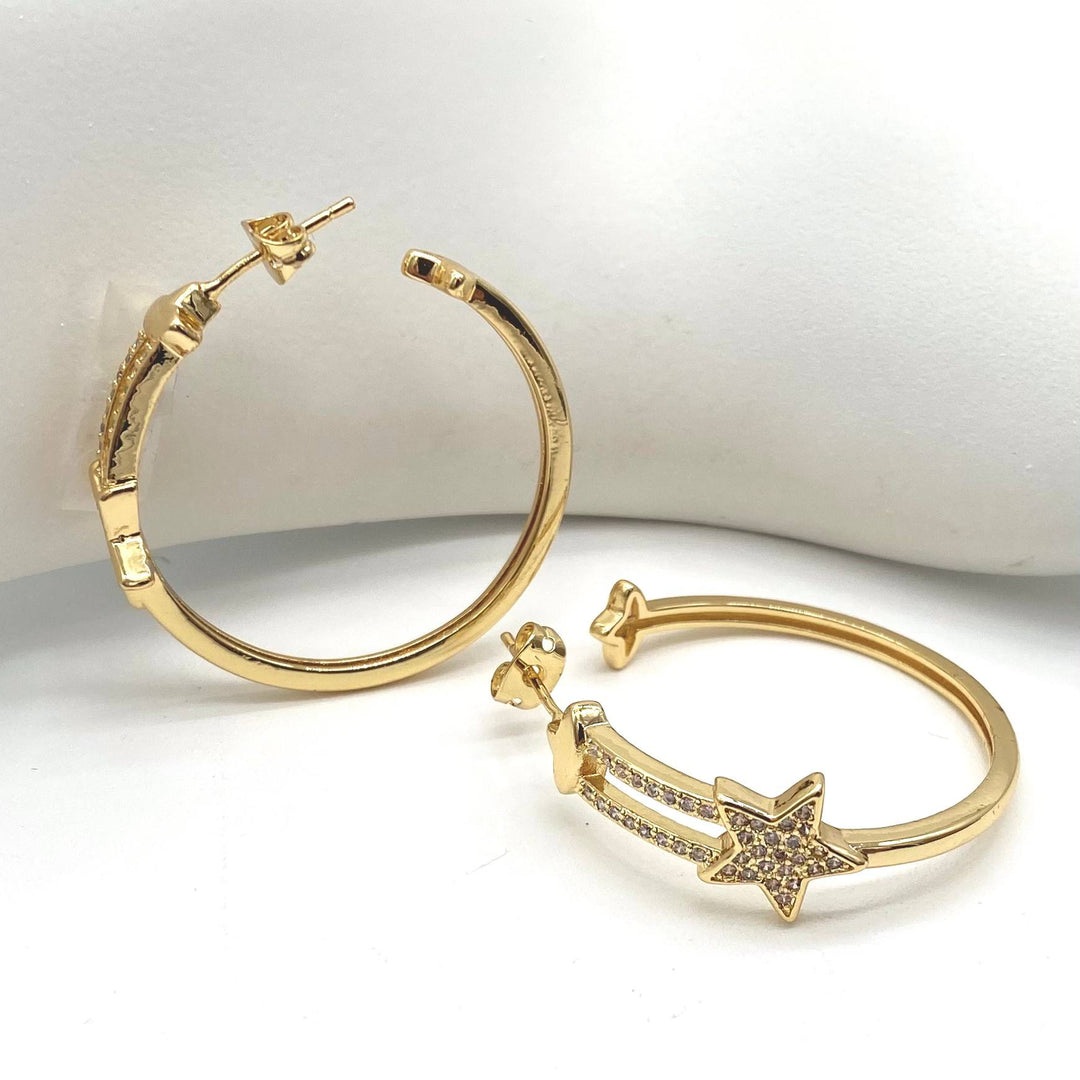 ARRACADA ESTRELLA CHAPA 18K