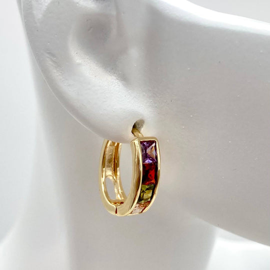 HUGGIE COLORES CHAPA DE ORO 18K