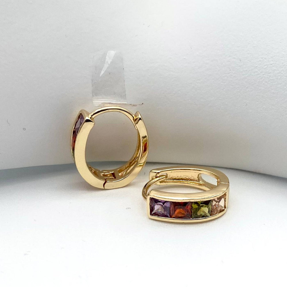 HUGGIE COLORES CHAPA DE ORO 18K