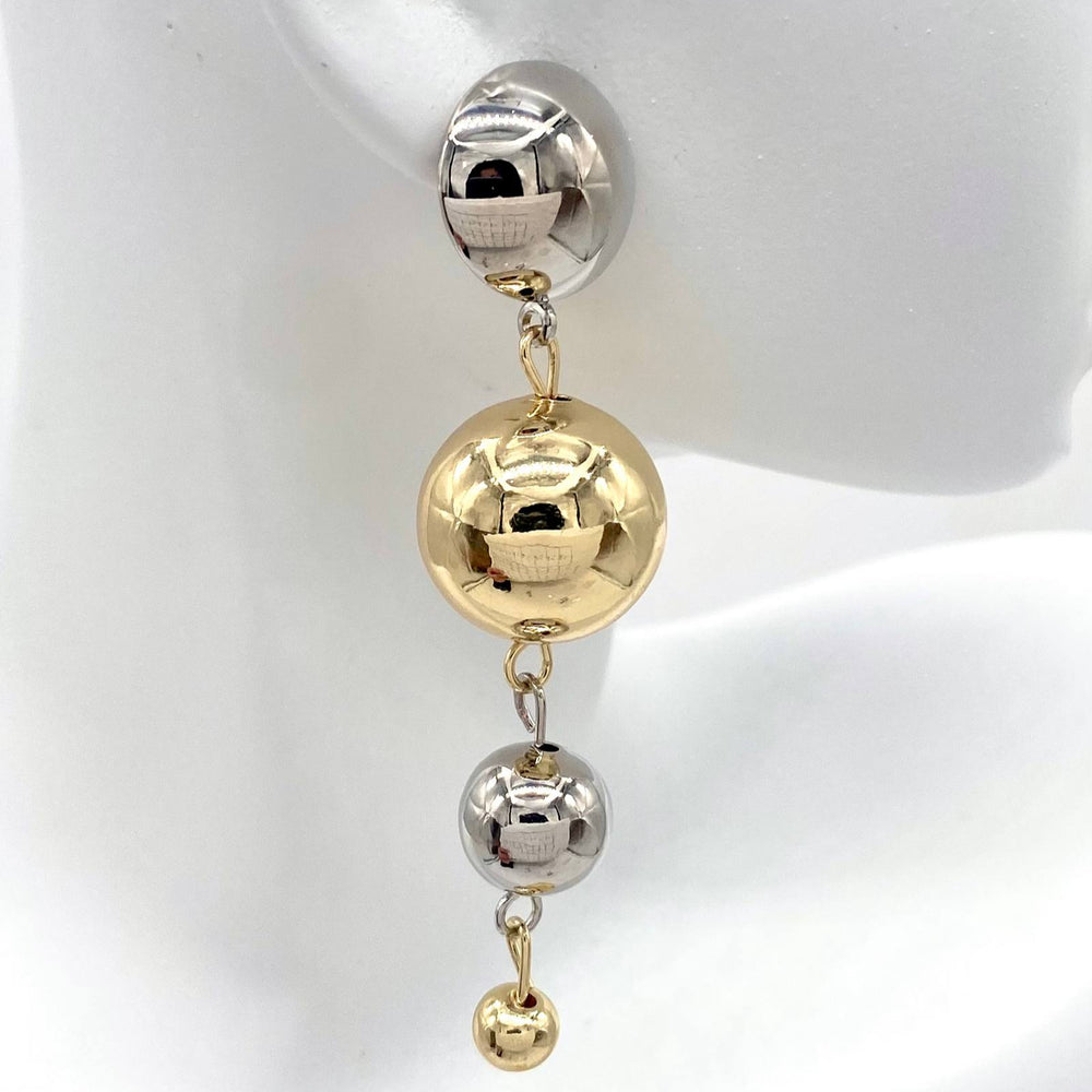 ARETE BOLAS CHAPA DE ORO 18K