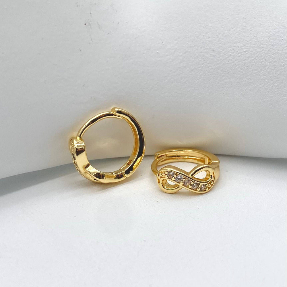 HUGGIE CHAPA DE ORO 18K INFINITO