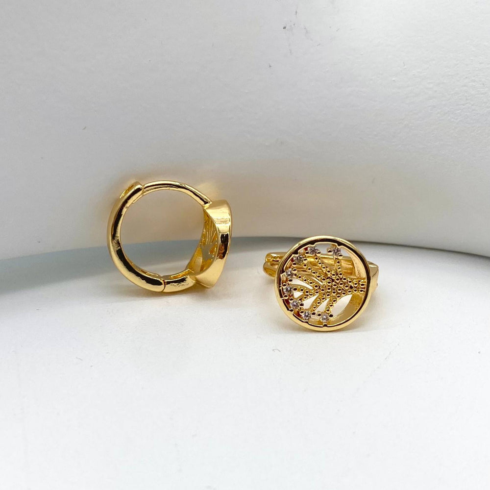 HUGGIE CHAPA DE ORO 18K ARBOL
