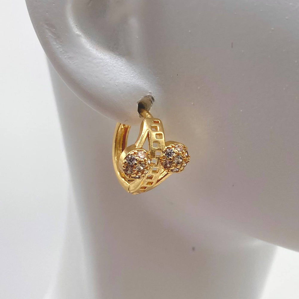 HUGGIE DOS CIRUCLOS CHAPA DE ORO 18K