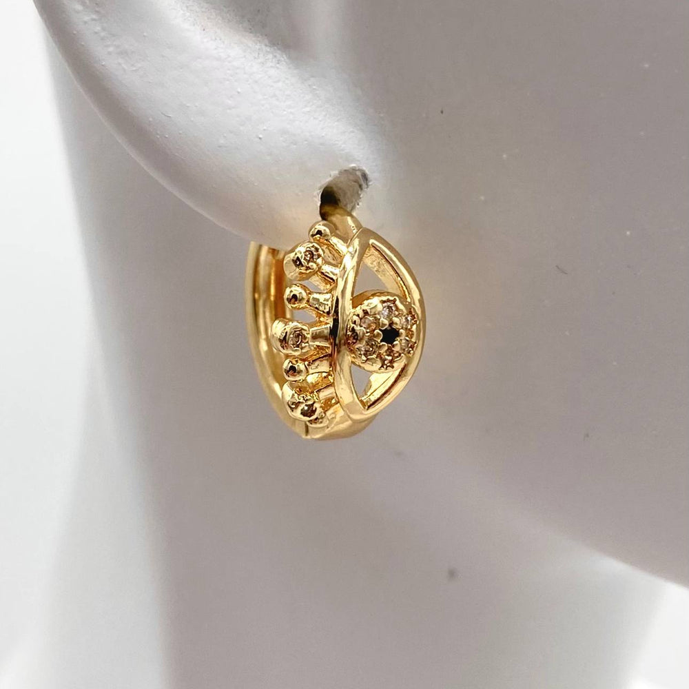 HUGGIE OJO TURCO CHAPA DE ORO 18K