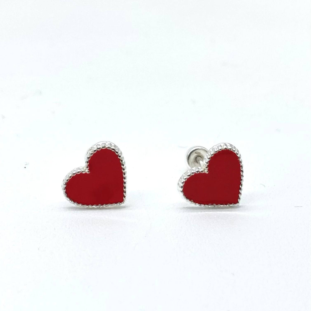 BROQUEL CORAZON ROJO PLATA 925