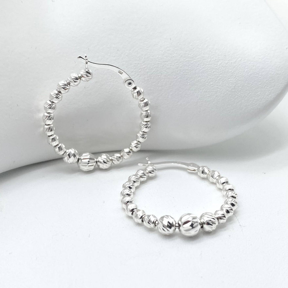 ARRACADA BOLAS FACETADAS PLATA 925