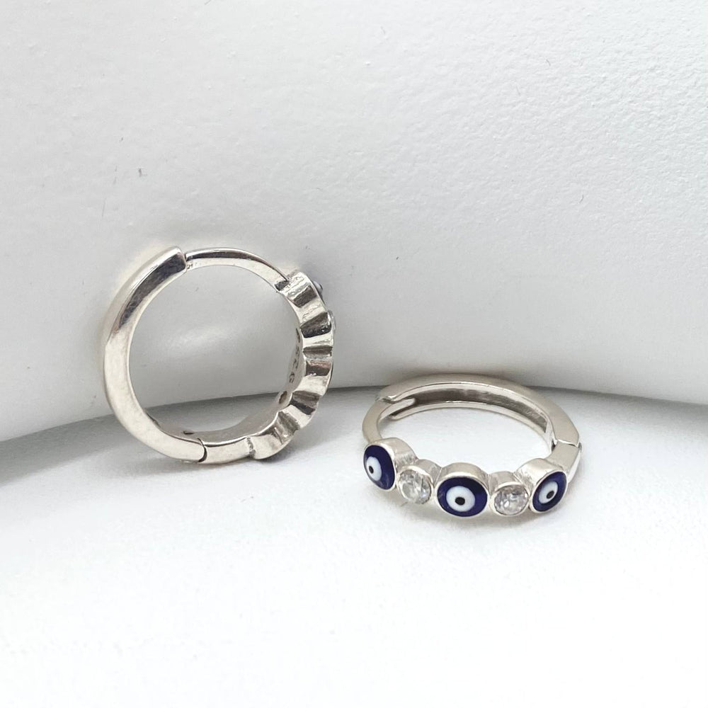 HUGGIE OJITO AZUL PLATA 925