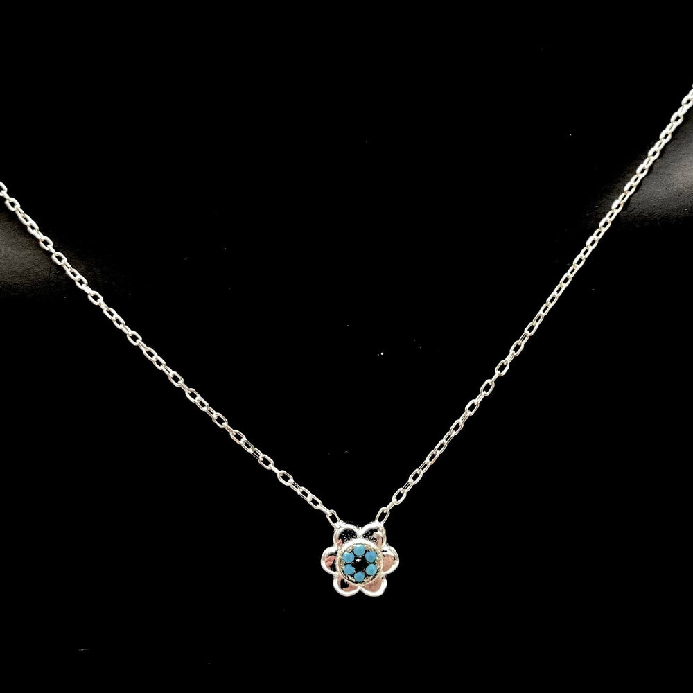 CADENA CON DIJE FLOR MINI PLATA 925