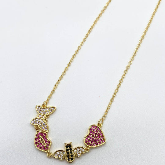 Collar con dijes – Chapa de Oro 18K | MAEL