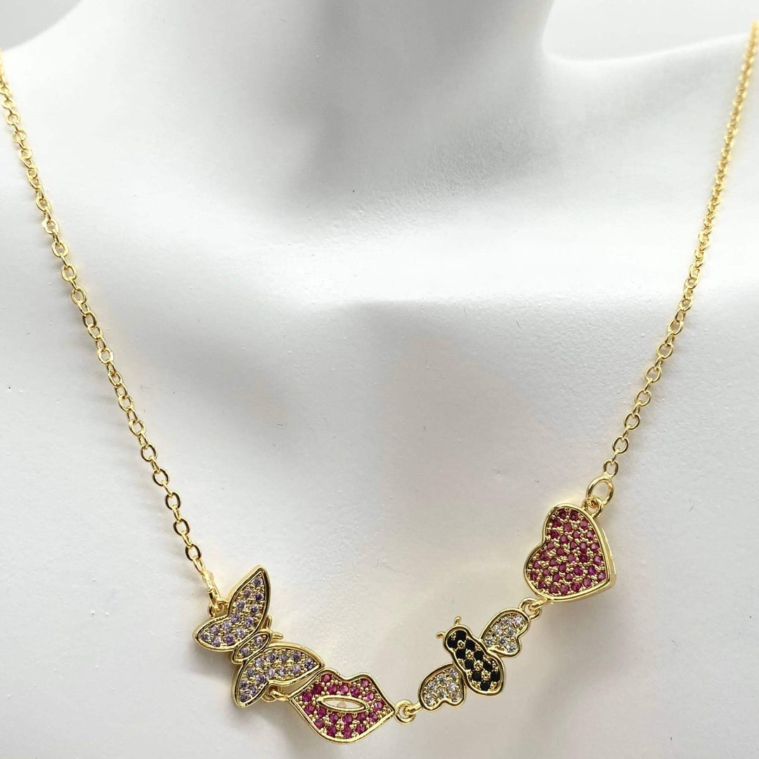 Collar con dijes – Chapa de Oro 18K | MAEL