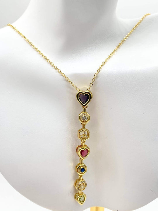 Collar largo multicolor– Chapa de Oro 18K | MAEL