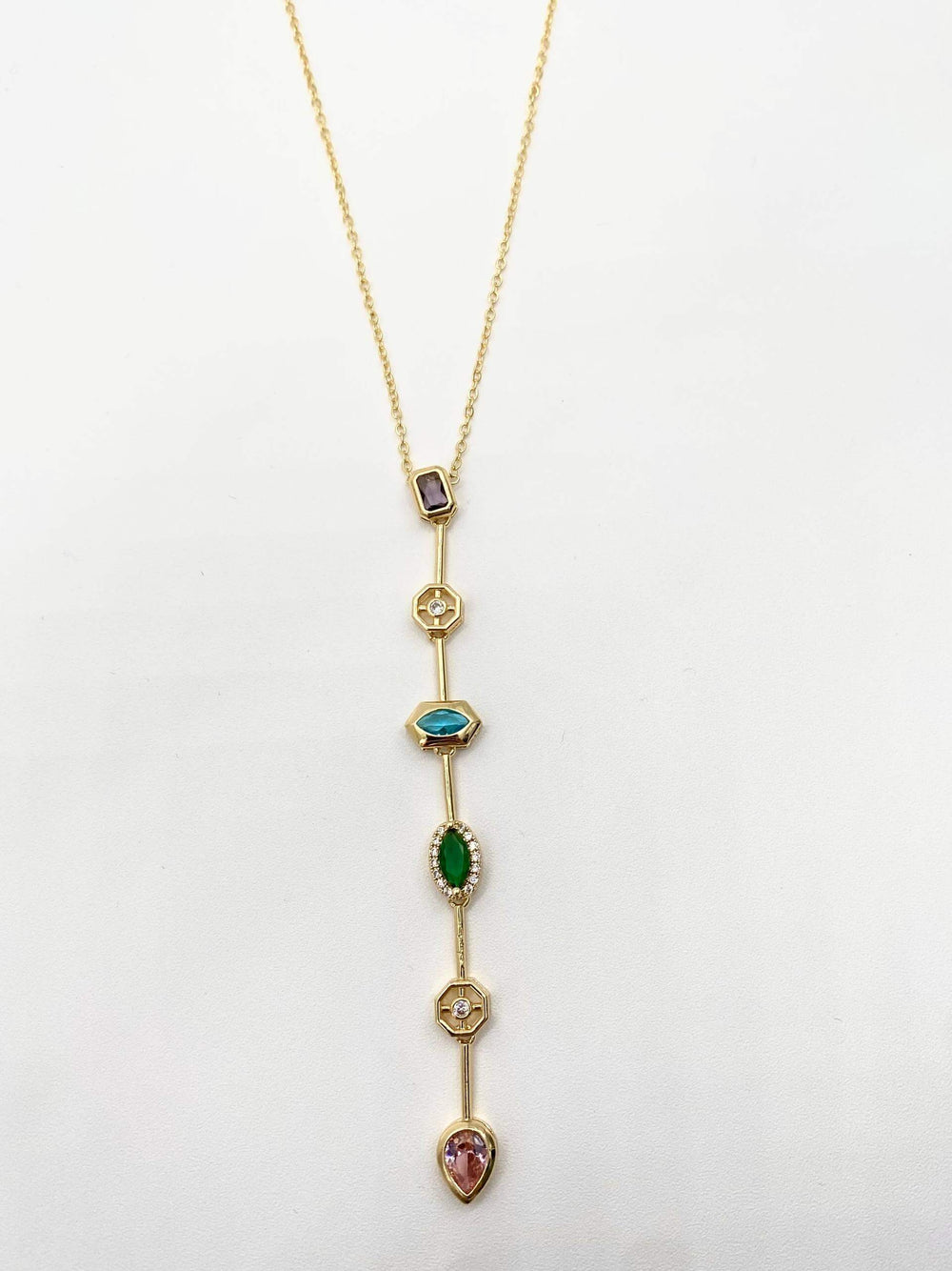 Collar largo multicolor – Chapa de Oro 18K | MAEL