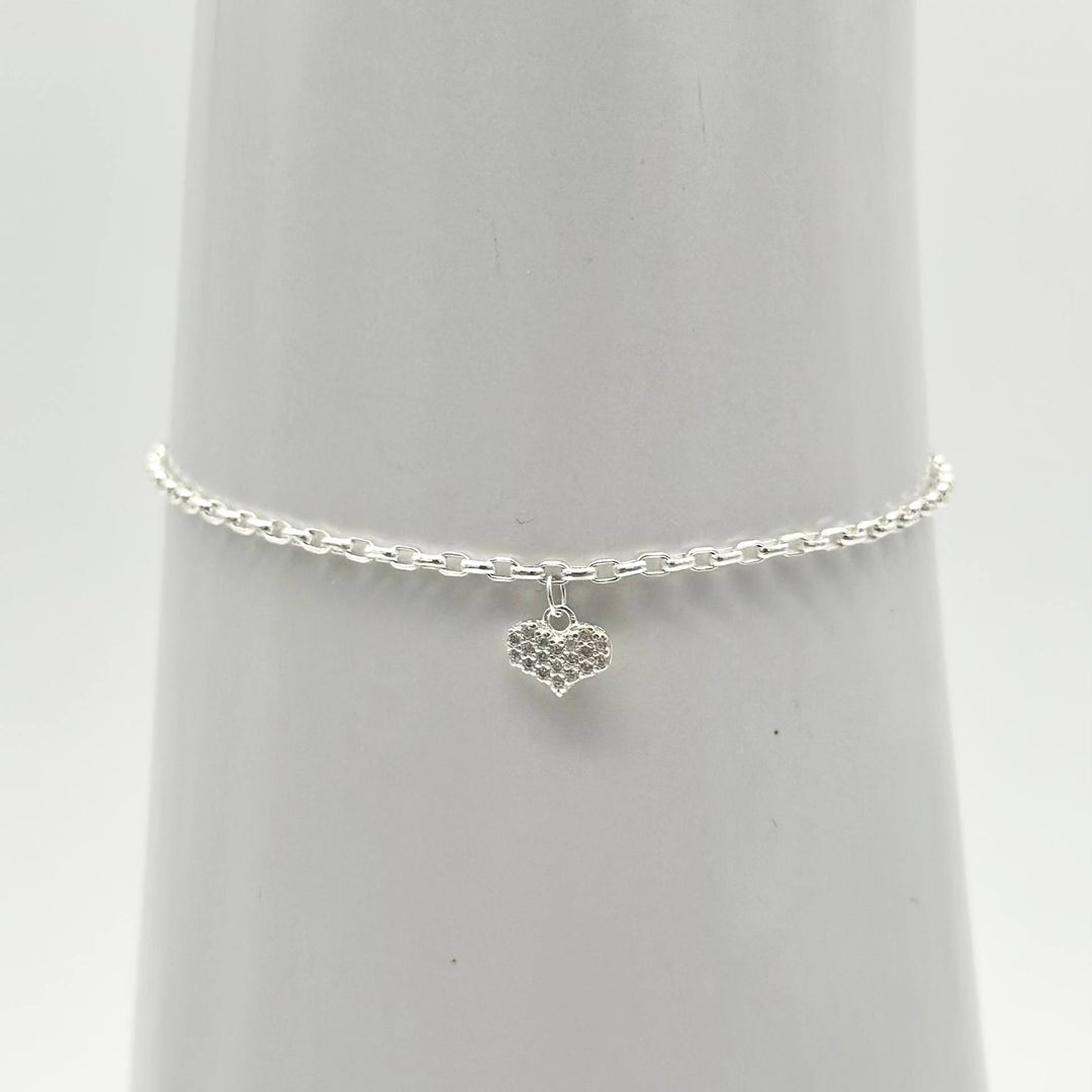 Pulsera Corazón con Zirconias – Plata 925 | Mael Joyería