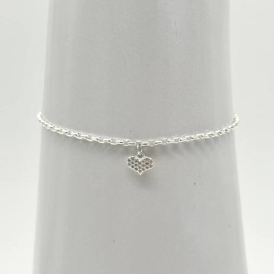 Pulsera Corazón con Zirconias – Plata 925 | Mael Joyería