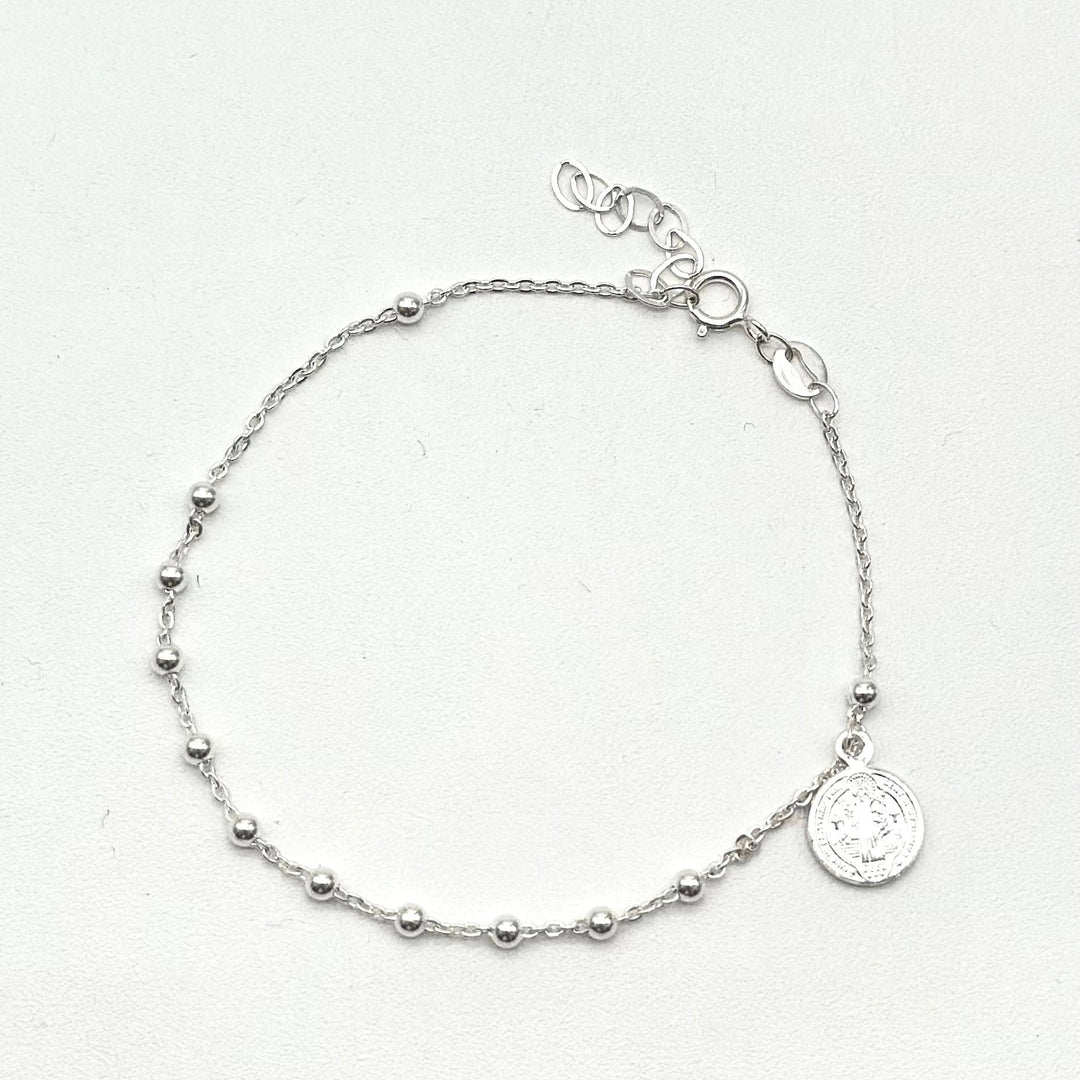 Pulsera San Benito con Esferas – Plata 925 | Mael Joyería