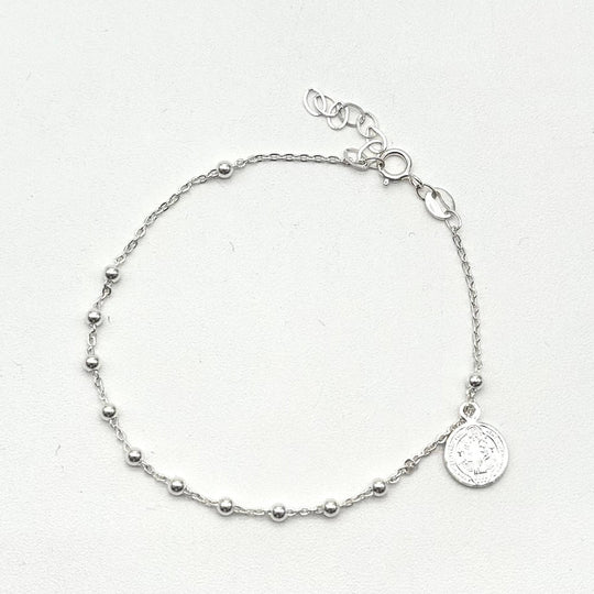 Pulsera San Benito con Esferas – Plata 925 | Mael Joyería
