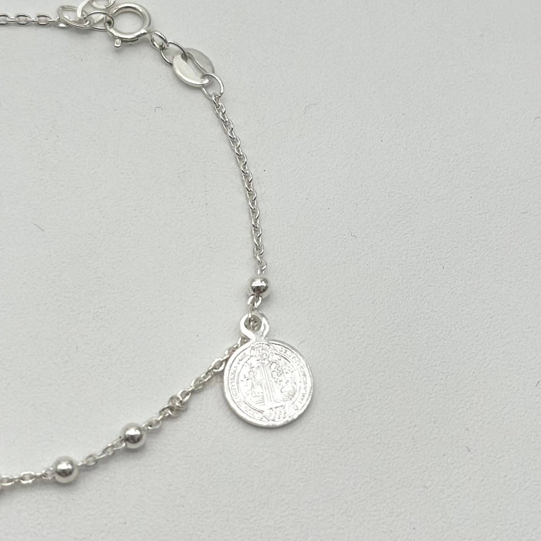 Pulsera San Benito con Esferas – Plata 925 | Mael Joyería