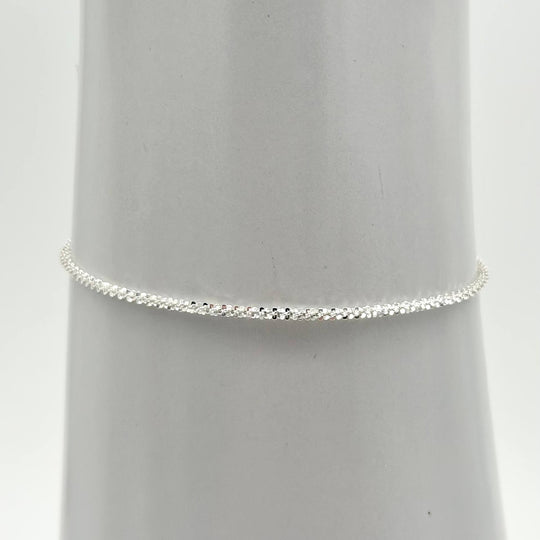 Tobillera Tejido Diamantado – Plata 925 | Mael Joyería