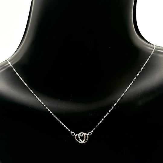 Cadena Corazones Entrelazados de Plata 925 | Mael Joyeria