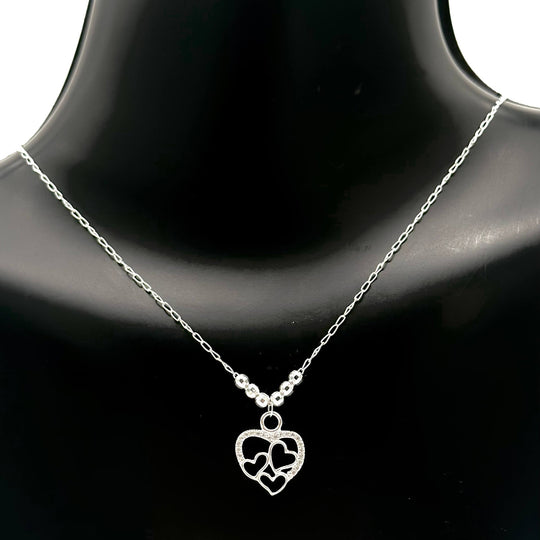 Cadena Corazones Entrelazados Plata 925  – Mael Joyería