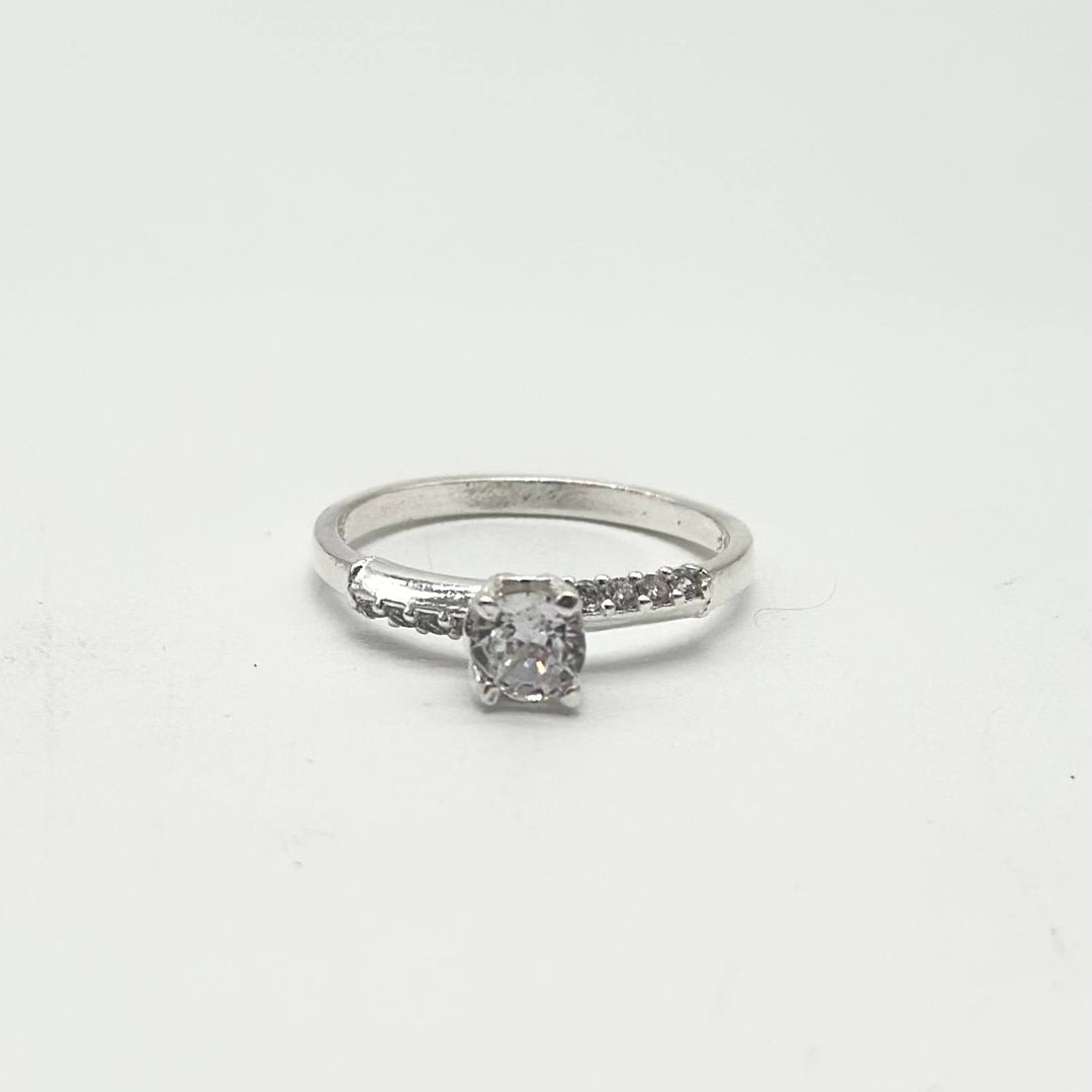 Anillo Solitario de Plata 925 con Zirconia Brillante | Mael Joyería