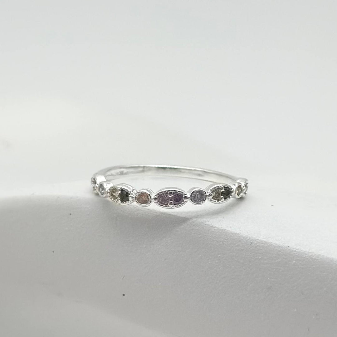 Anillo Multicolor de Plata 925 con Zirconias de Colores | Mael Joyería