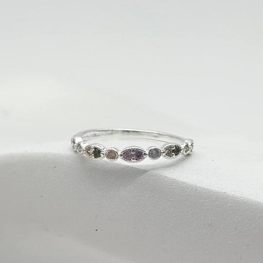 Anillo Multicolor de Plata 925 con Zirconias de Colores | Mael Joyería