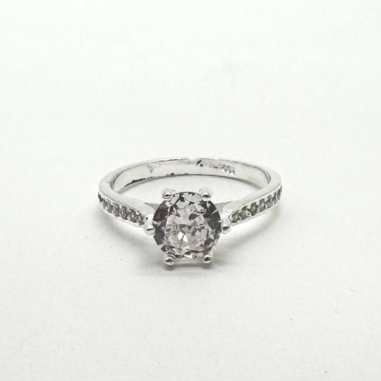 Anillo Solitario de Plata 925 con Zirconia Redonda | Mael Joyería