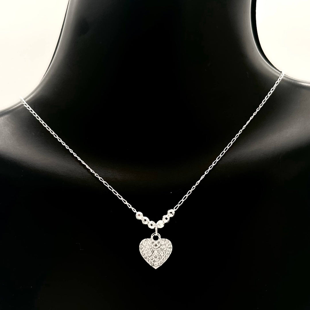 Collar de Plata 925 con Dije de Corazón y Zirconias | Mael Joyería