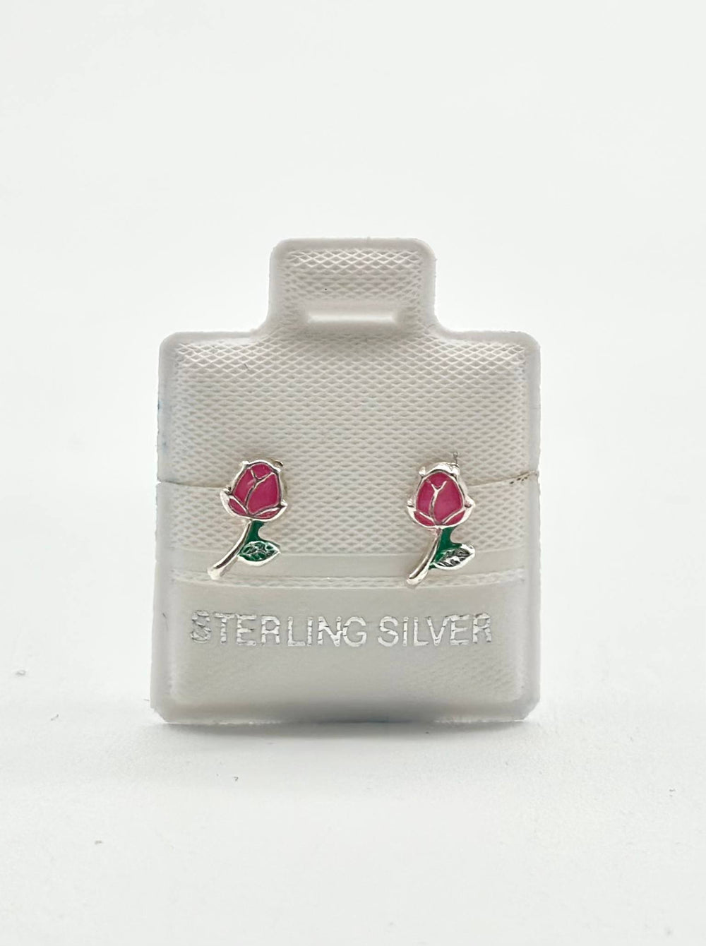 Broquel Rosa Rosa con Esmalte en Plata 925 | Mael Joyería