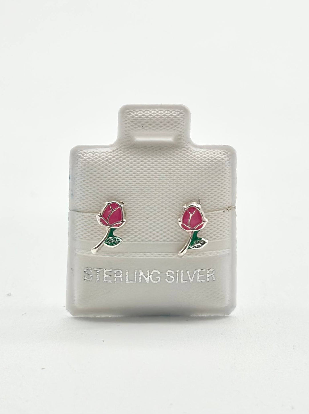 Broquel Rosa Rosa con Esmalte en Plata 925 | Mael Joyería