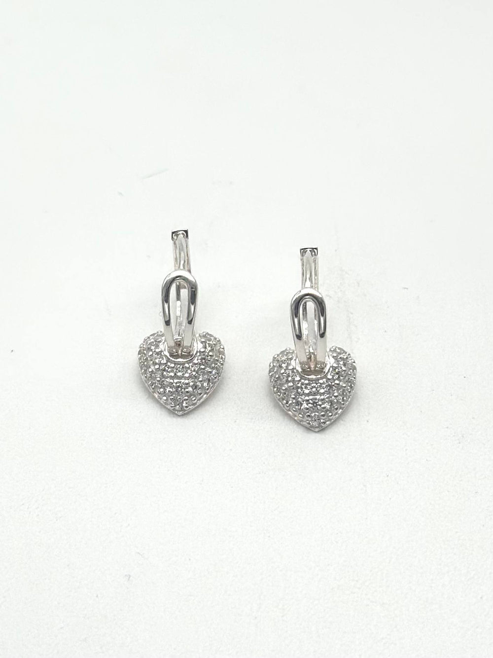 Arracadas Corazón Brillante con Circonias en Plata 925 | Mael Joyería
