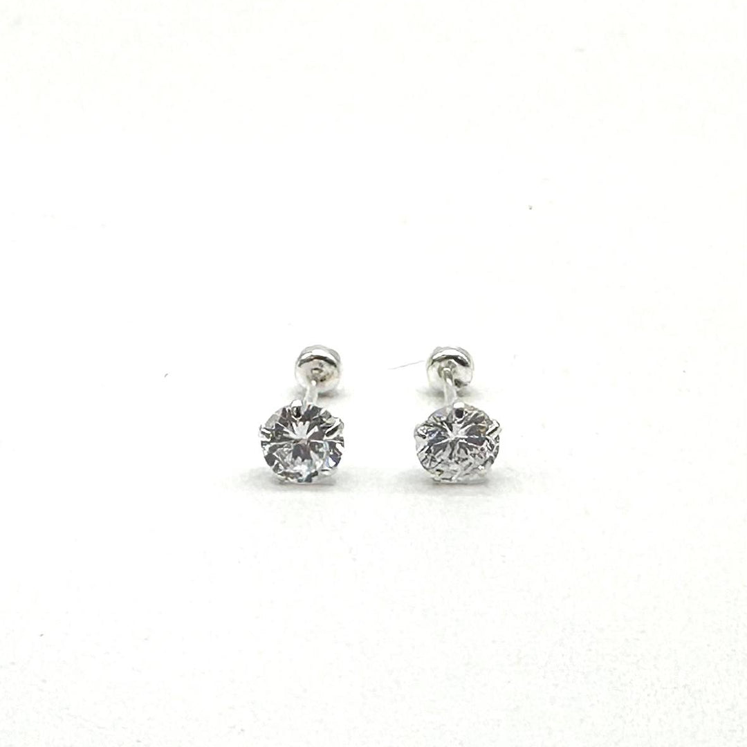 Broquel Recto #3 con Zirconia en Plata 925 | Mael Joyería