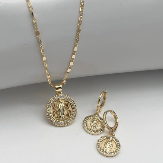 Set Virgen de Guadalupe en Chapa de Oro | Mael Joyería