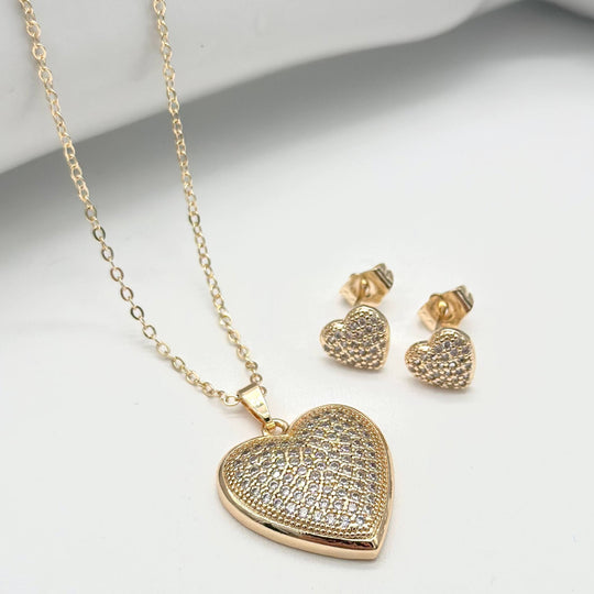 Set Corazón Pavé en | Mael Joyería