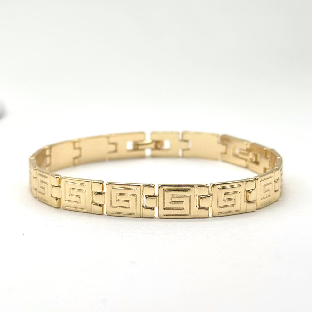 Pulsera Greca Clásica | Chapa de Oro 18K