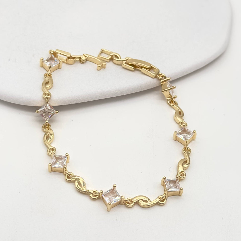 Pulsera Cristales Princess | Chapa de Oro 18K