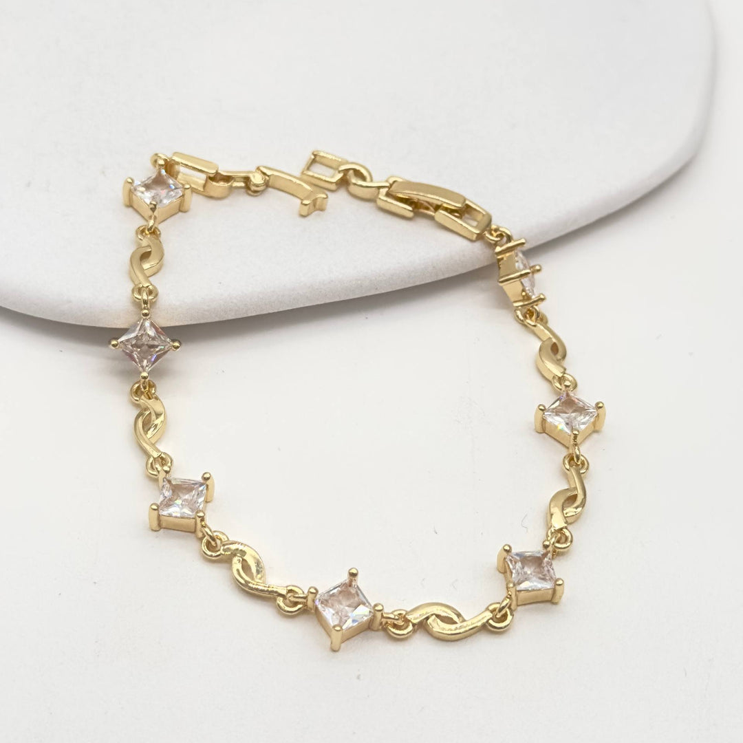 Pulsera Cristales Princess | Chapa de Oro 18K