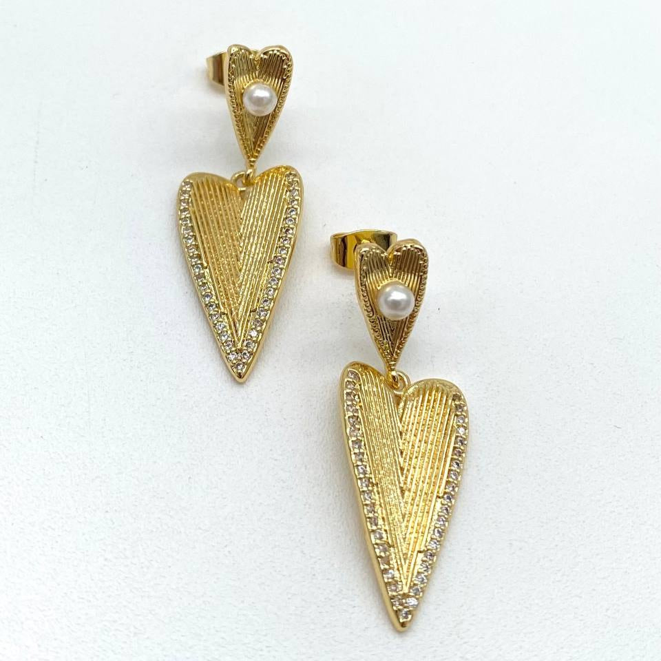 ARETE CORAZON COLGANTE CON PERLA