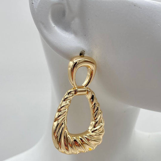 ARETE CANASTA CHAPA DE ORO 18K