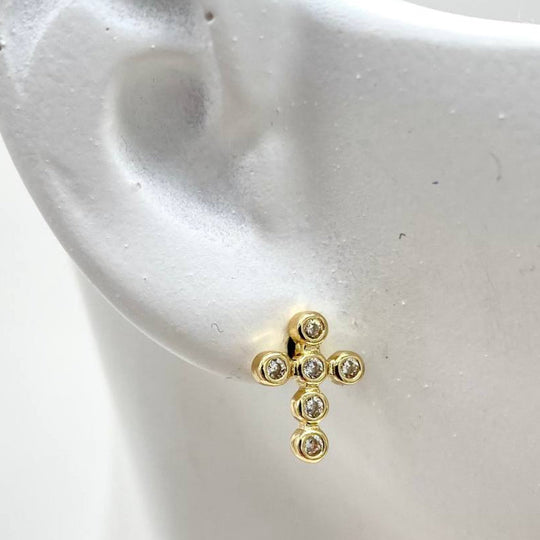 BROQUEL CRUZ EN CHAPA DE ORO 18K