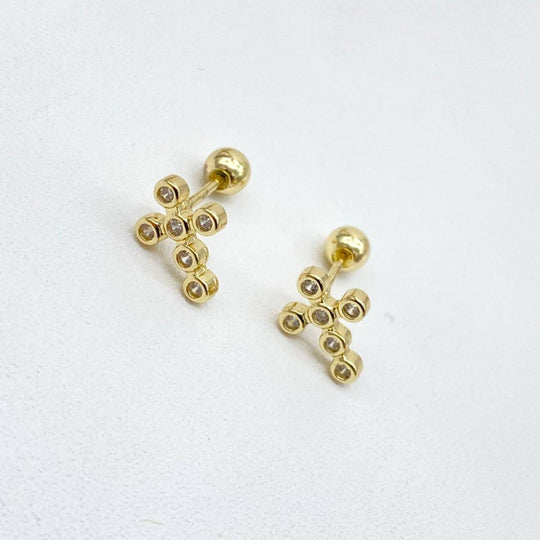BROQUEL CRUZ EN CHAPA DE ORO 18K