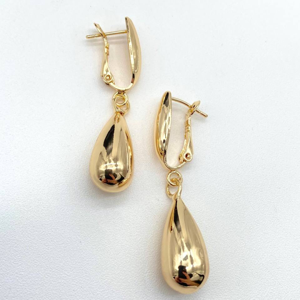ARETE COLGANTE CHAPA DE ORO 18K