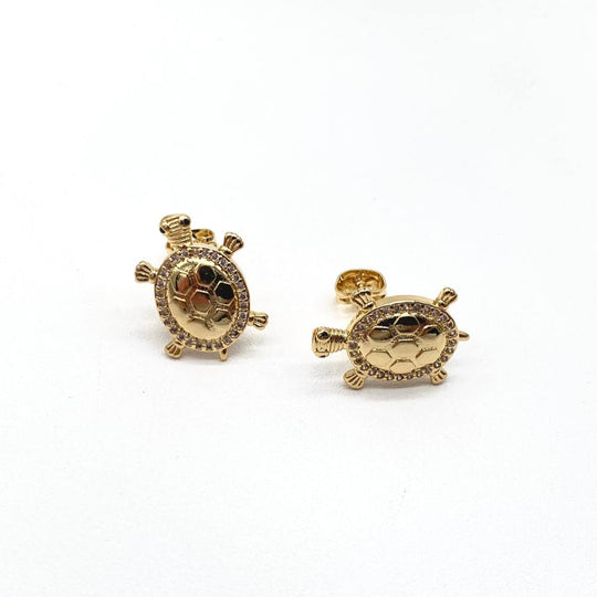 ARETE TORTUGA CHAPA DE ORO 18K