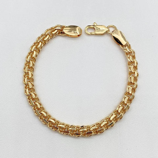 PULSO TEJIDO CHINO CHAPA DE ORO 18K