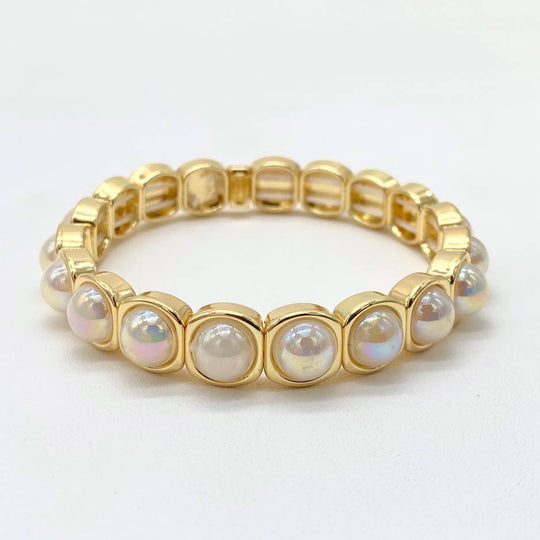 PULSO PERLAS CHAPA DE ORO 18K