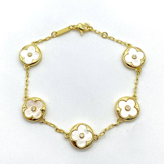 PULSERA VAN BLANCO CHAPA DE ORO 18K