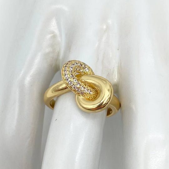 ANILLO NUDO TU Y YO CHAPA DE ORO 18K