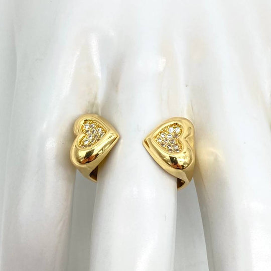 ANILLO DOBLE CORAZON CHAPA DE ORO 18K