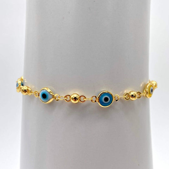 Pulsera ojos turcos– Chapa de Oro 18K | MAEL